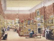 Interior of the Gallery of the New Society of Painters in Watercolours (mk47) George Scharf